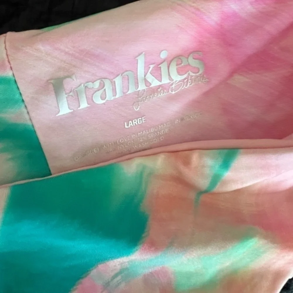 Frankies Bikinis Pink Blue Swimwear Top | Tie Dye Square Neck Beachy boho